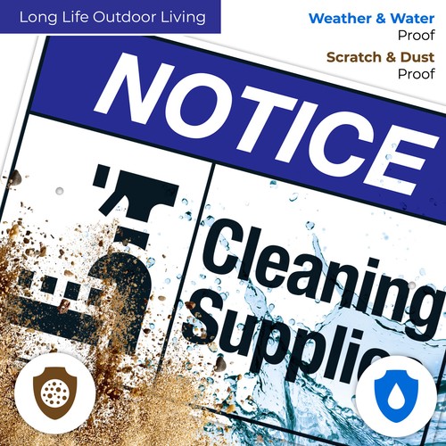 Cleaning Supplies Sign, ANSI Notice Sign, - Picture 45 of 88