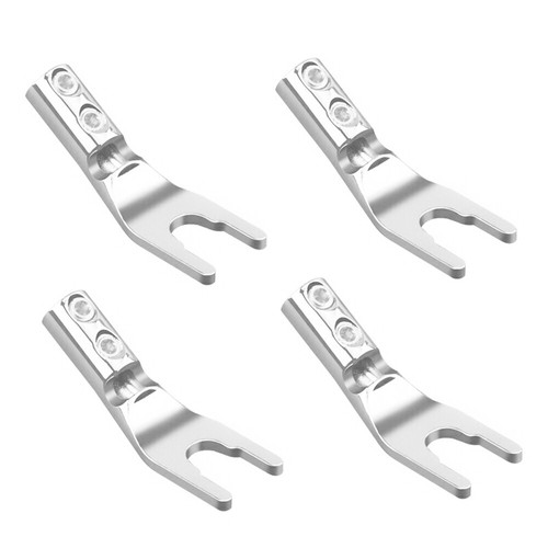 4pcs Copper Gold Rhodium Plated Spade Terminal HiFi Speaker Cable Connector - Picture 16 of 16