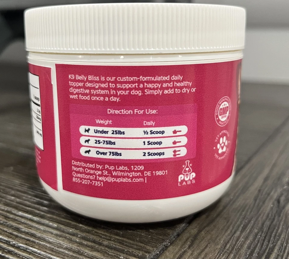 Pup Labs K9 Belly Bliss Weight: 60g (2.14 Oz) 30 Scoops - Image 4 of 4