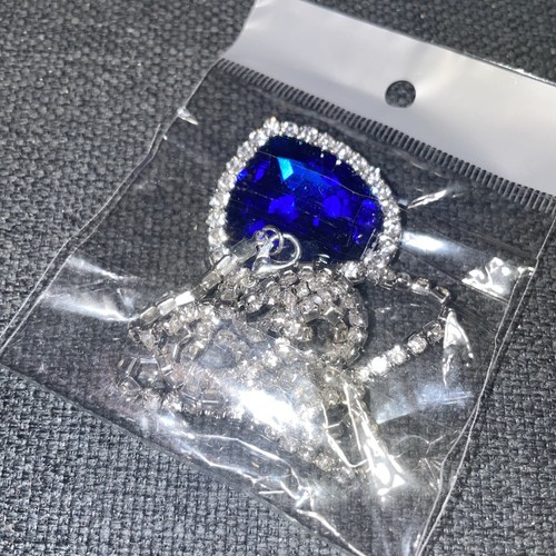 Marked 925 Women's/Blue Diamond Heart Shape Necklace & Pendent - 第 1/4 張圖片