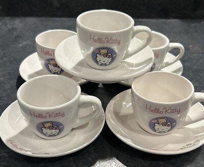 Sanrio Hello Kitty 2011 Keramik Porzellan Espresso Kaffeetassen & Untertassen 5er Set