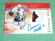 *SALE* 2005-06 SP Authentic DUNCAN KEITH  AUTO PATCH FW /100 Future Watch ROOKIE