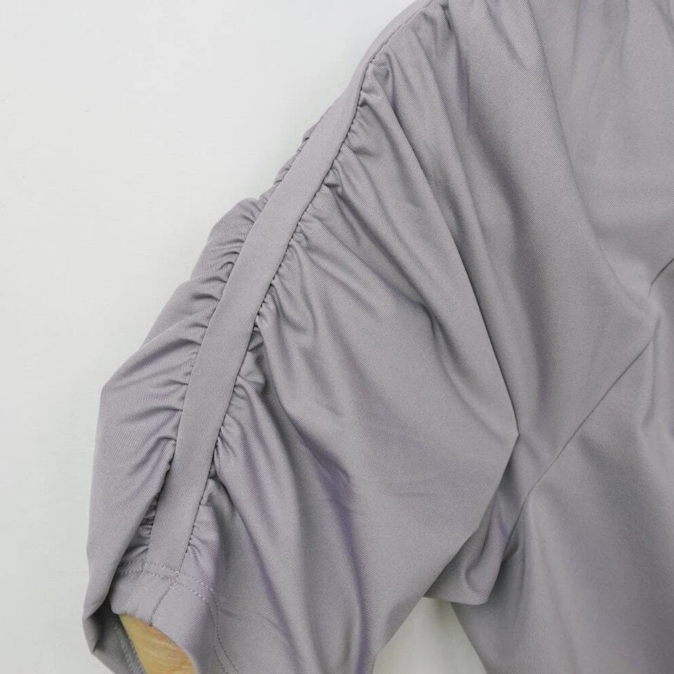 Top de Entrenamiento Gap Body Fit Talla L Gris Malva Balletcore Manga Acanalada Minimalista Foto 2 de 4