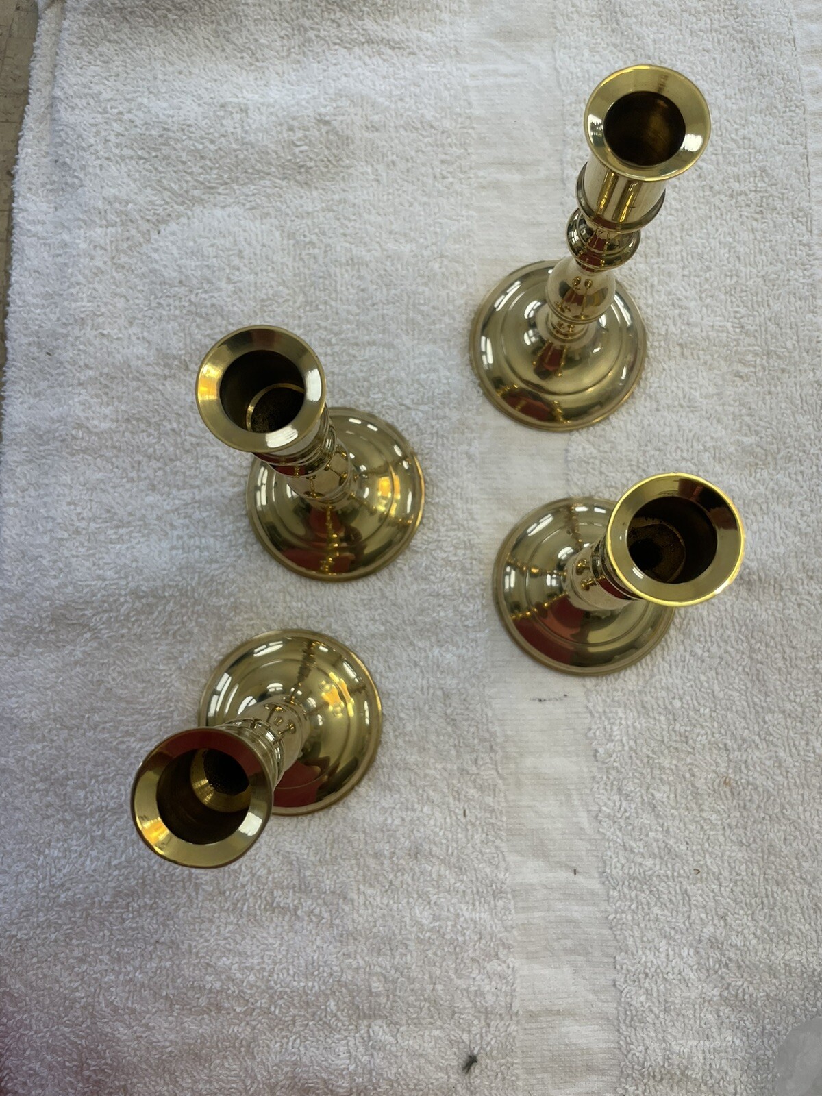 4 vintage 6 Inch brass candlestick holders.