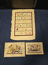 The Nile for Papyrus Hand Inked Egyptian Hieroglyphic Alphabet + 2 Bonus Papyrus
