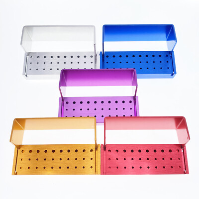 Dental Bur Burs Holder Block Disinfection Box Aluminium Autoclave 30 Holes FDA