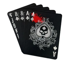 DEAD MANS HAND LARGE BACK BIKER IRON ON PATCH 12X11 INCH