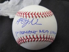 Alyssa Nakken autographed signed Rawlings OML baseball MLB Fanatics Holo Giants