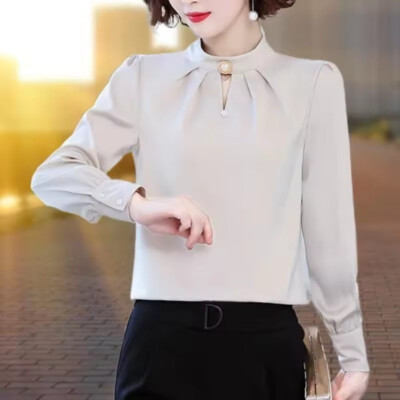 High neck shirring button shirt Eto Shirring Neck Button Up Shirt 