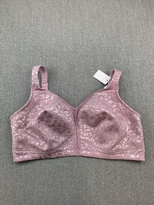 Zero Bound Wire Free Sports Bra Womens Size 40H Mauve Wide Strap Full Coverage