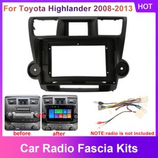 Kits de molduras de panel de fascia radio estéreo de coche cuadro 2 din para Toyota Highlander 08-13