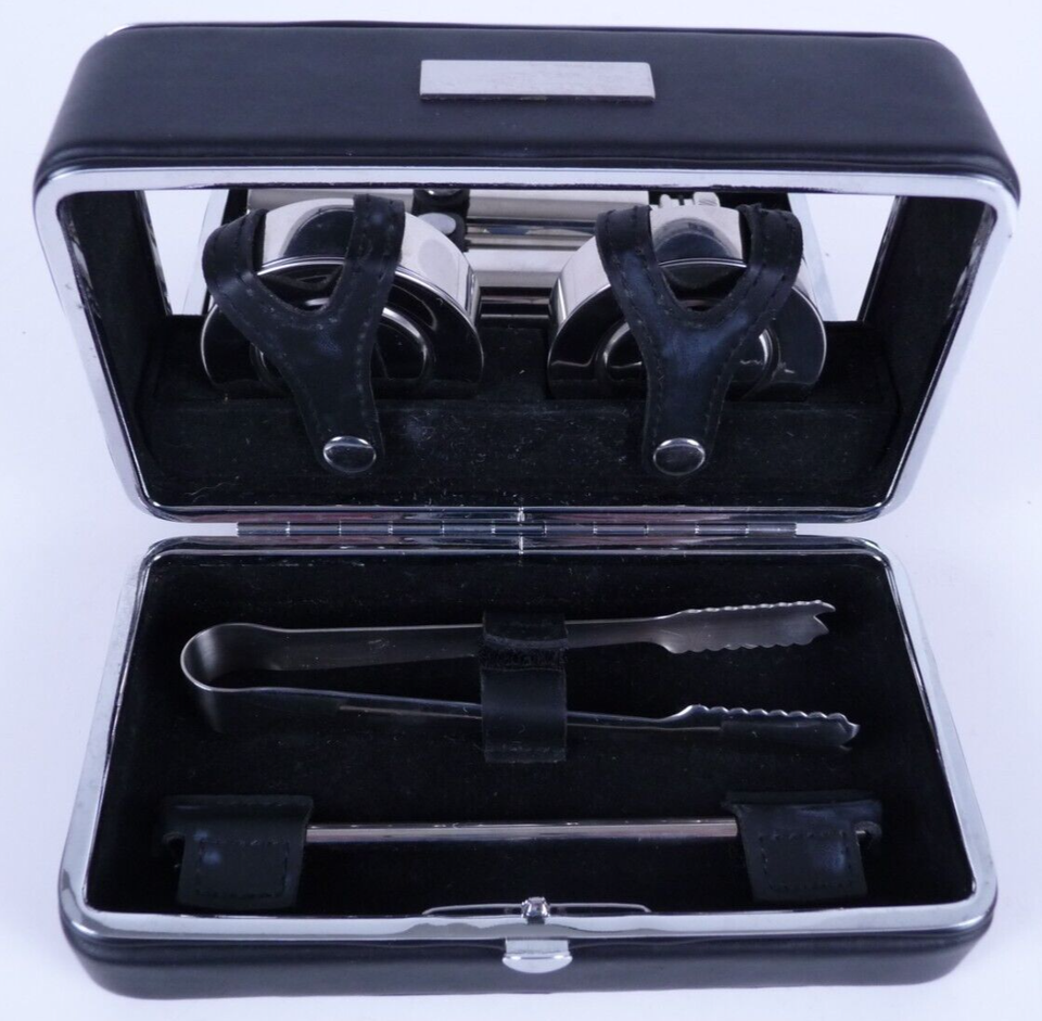 Travel Cocktail Shot Set Carrying Case Stainless Steel Novelty Gift