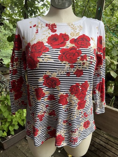 Skort (jupe-culotte) Charter Club Femme Taille 12 - Rayé Bleu Et Blanc, Style Plage/polo Avec Poches