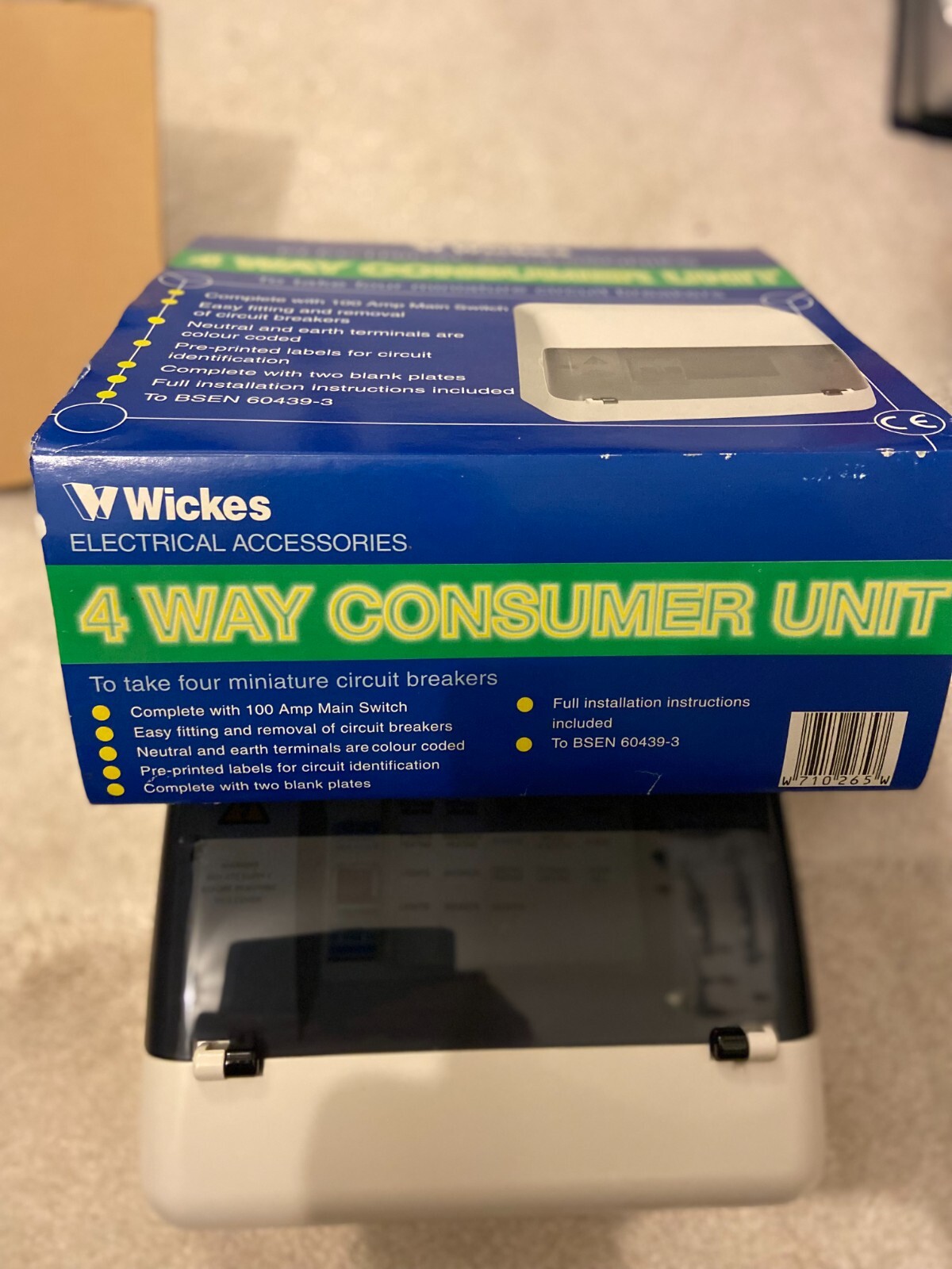 Wickes 4 Way Garage Shed Camper Van Caravan Consumer Unit Fuse Box NIB