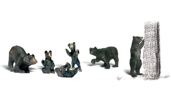 Woodland Scenics Gauge H0 / HO ""Black Bear Family"" finely detailed A1885