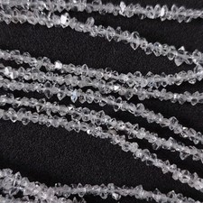 Genuine Herkimer Diamond Quartz Gemstone 3-5mm Point Nuggets Chips Beads 10"