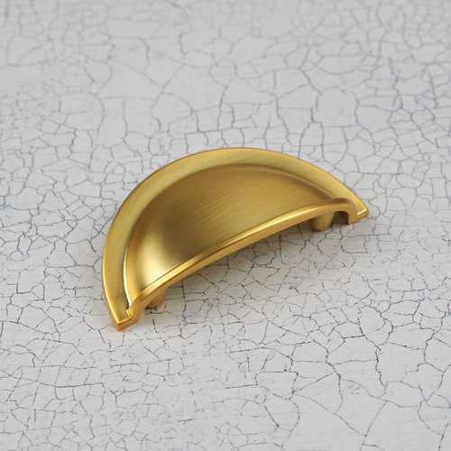 Dark Brass Cupboard Handle & Knob Brushed Gold Cup Door Drawer Kitchen Pull 64mm