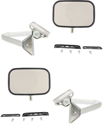 Set Of 2 Manual Folding Chrome Side Mirrors For 1992-1996 Ford F-150 & Bronco - View #2