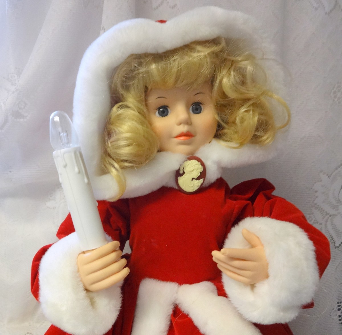 Vintage Telco MOTION-ette Animated Christmas Victorian Girl Lady