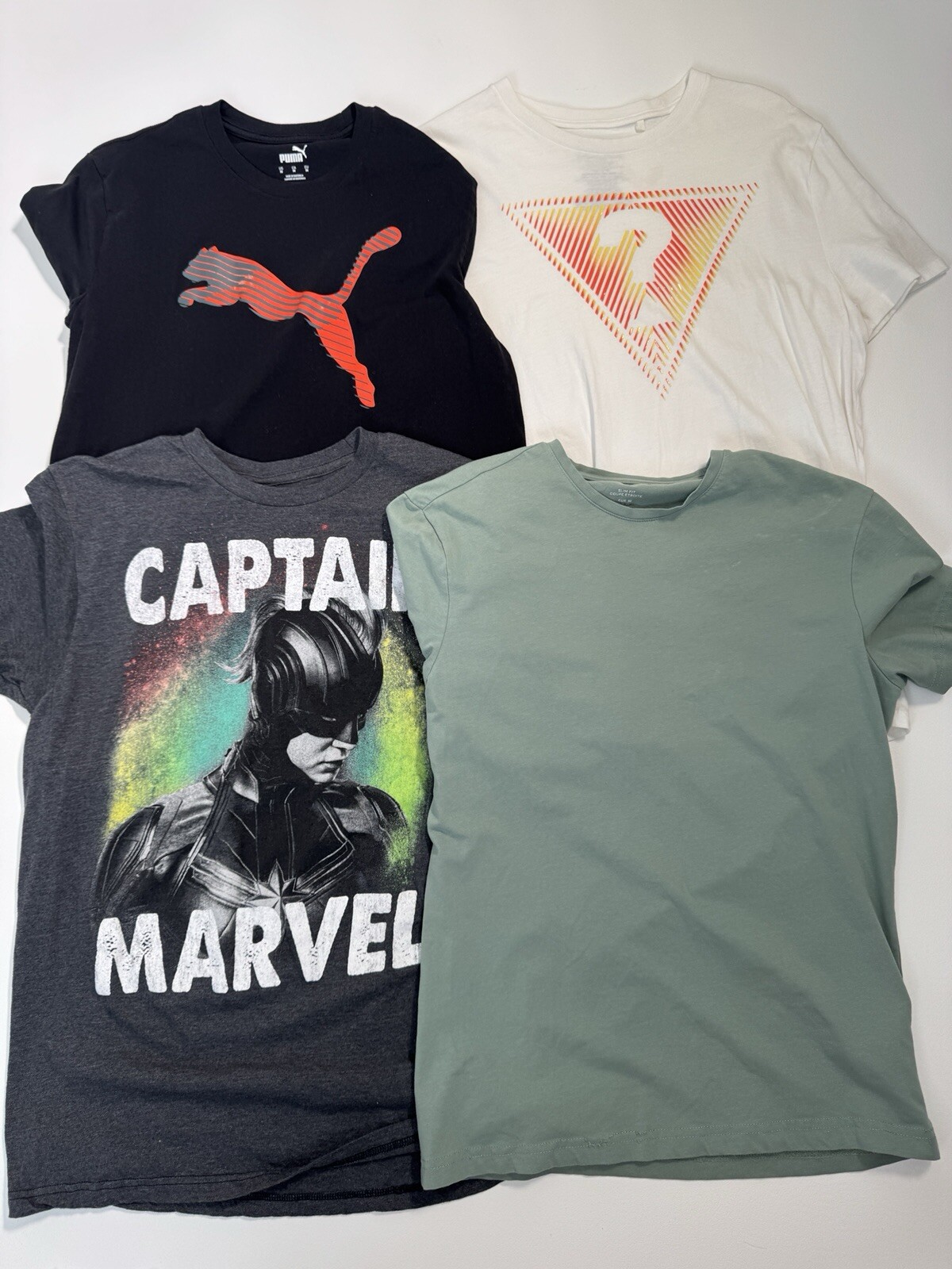 Camiseta Puma Guess H&M Para Hombre 4 PAC Manga Corta Atlética Informal Logo Talla Mediana