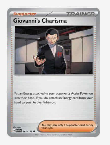 Pokemon - Pokemon 151 -  Giovanni's Charisma - 161/165  - NM/M