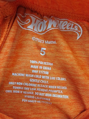 Hot Wheels Colorblock Active Shorts Little Boys 5 Orange/Black Elastic Waist - Picture 9 of 14