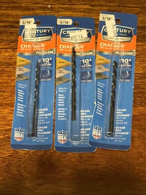Century Drill & Tool Pro Grade Charger Drill Bit, 3/16'' shank Count 3