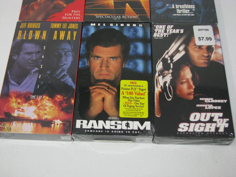 6 VHS Factory Sealed 90s Action Movies Clooney Gibson Kidman Zeta Jones Kilmer Foto 3 de 4