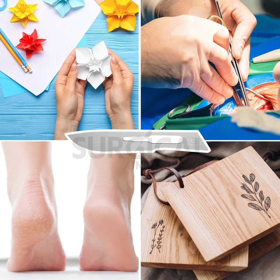 50 STERILE 手术刀片 #10 #11 带免费 SCALPEL/BP 手柄 #3 高品质 — 第 4/4 张图片