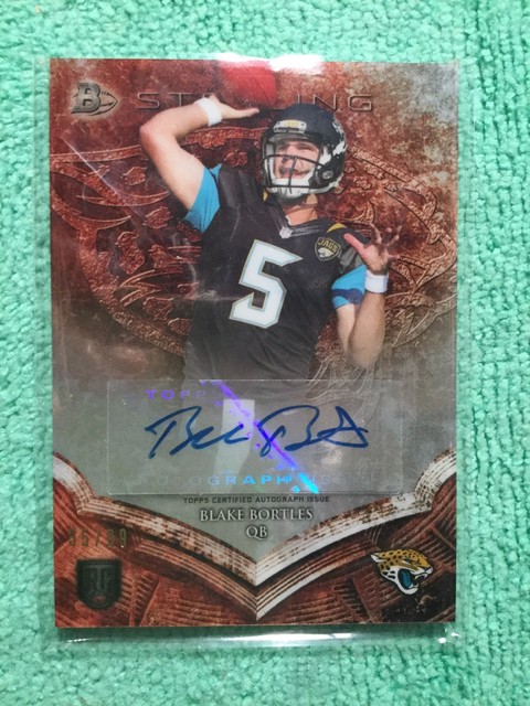 2014 Bowman Sterling Football. Blake Bortles Autograph, RC 38/99 Jaguars