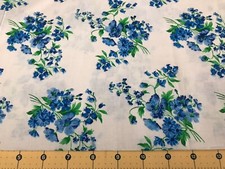 Blue Floral 100 cotton fabric sold in 1 yard cut pieces 1039