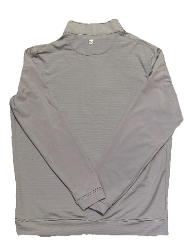 Peter Millar Sweater Mens Large Gray White Golf Quarter Zip Barstool Sports - Picture 2 of 8