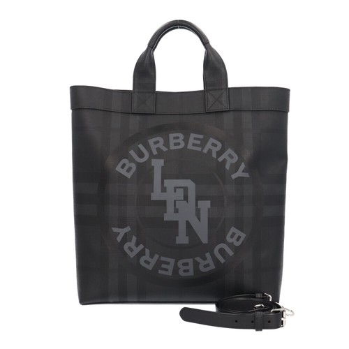 Burberry London Tech LDN Logo Shoulder Bag PVC 8022519 Gray Men s BURBERRY Used