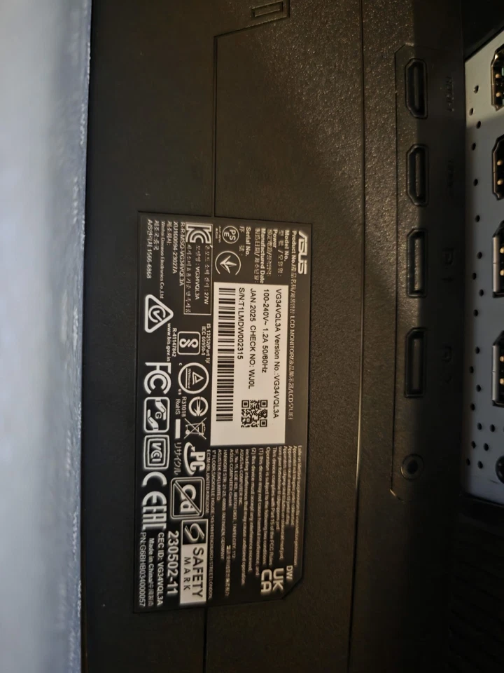 ASUS TUF Gaming 34” 1440P 1500R Curved (VG34VQL3A) QHD Monitor - Image 3 of 4