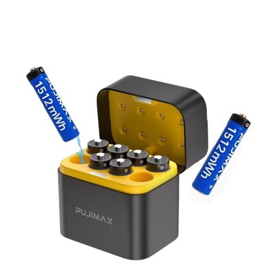 1.5V AAA Rechargeable Lithium Batteries 8-Pack Smart Charger 1600 Cycles 1512mWh