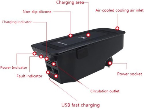 Q1 Wireless Car Charger for Volvo XC60 S60 V60 XC90 S90 V90 2016-2022 - 第 4/6 張圖片