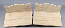 2pc Cat Wall Shelf Perch - Natural Wood Wall-Mounted Cat Bed Climbing Platform