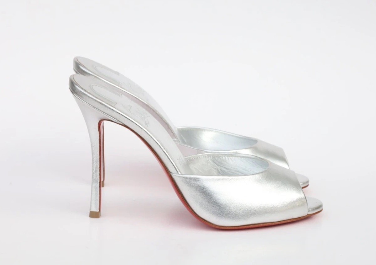 新品Christian Louboutin シルバー ハイヒール　サイズ37 Christian Louboutin Me Dolly 85mm Sandal Heels Size 37 - US 7 in