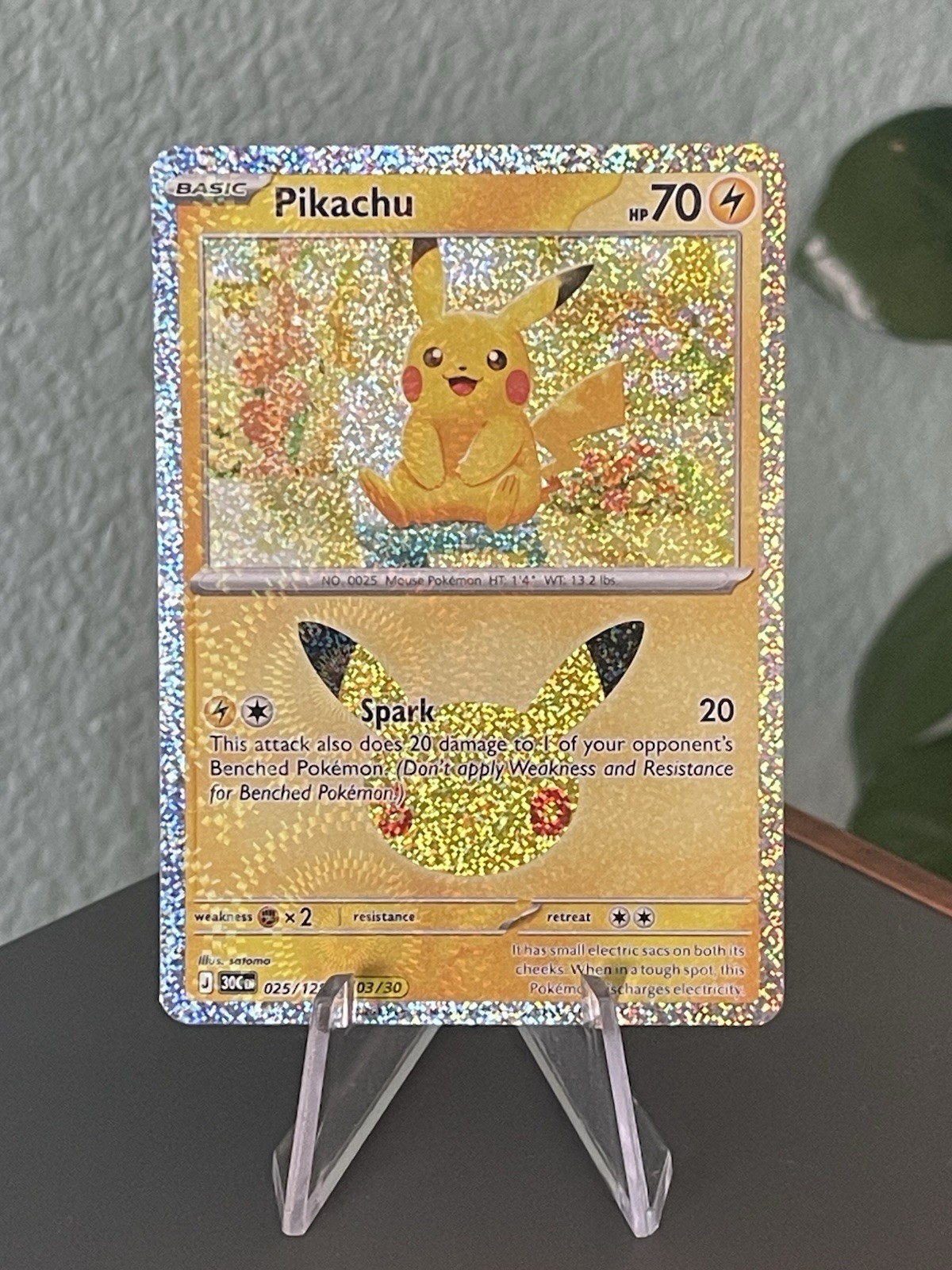 Pikachu 025/128 03/30 30th Celebration Pokemon TCG English Holo 30th Anniversary