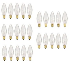 Replacement Light Bulbs for Electric Candle Lamps 7 Watt of 25 Bulbs E12 Base