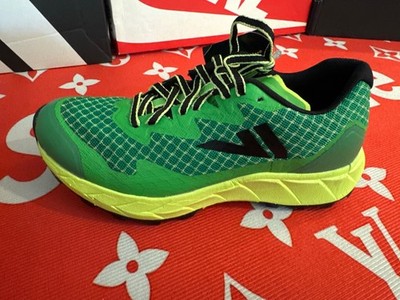VJ Ultra 2 trail running shoes feature a vibrant green mesh upper with black and