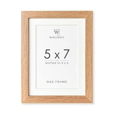 5x7 Picture Frame, Solid Oak Wood Photo Frame in - 1P, Natural 