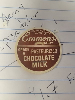 Big Rapids Michigan Emmons Dairy Chocolate Milk Cap
