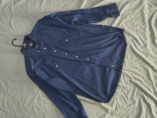 Dockers Men's Navy Blue Button-down Shirt Men's Medium