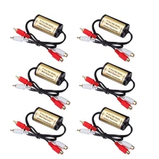 6xCar RCA Audio Noise Filter Suppressor Ground Loop Lsolator For Car Home Stereo