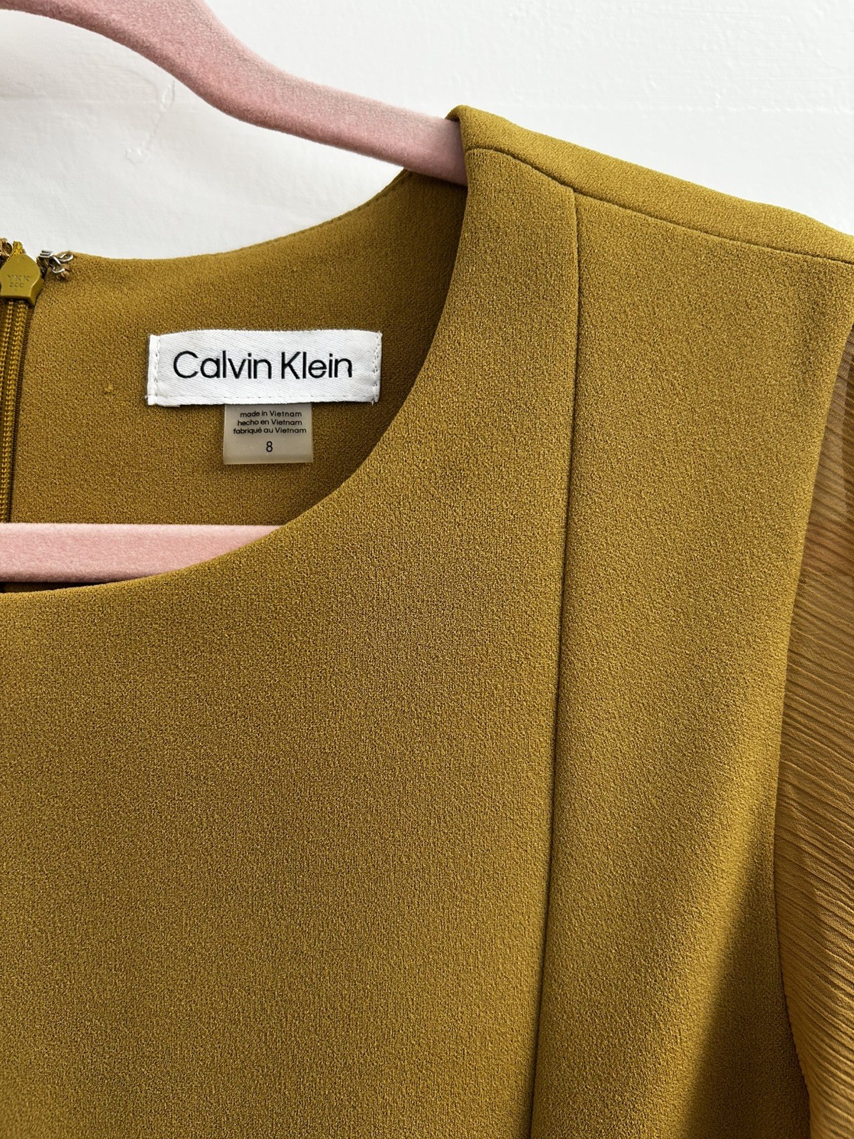 Calvin Klein Solid Green Butterfly Flutter Sleeve… - image 10