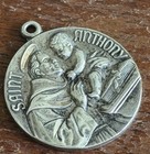 Vintage Saint Anthony EMA Sterling Silver Disc Charm Pendant St. — photo 4