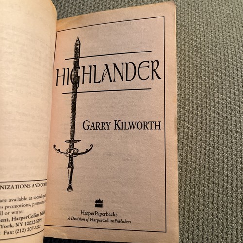 Garry Kilworth HIGHLANDER 1st American Printing Paperback MacLeod Cult Classic - Imagen 3 de 8