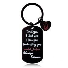 Black Romantic Gift For Him Couple Keychain Boyfriend Fathers Day Present Us