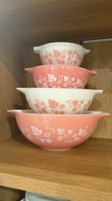 Vintage Pyrex Pink Gooseberry Cindarella Mixing 441, 442, 443, 444